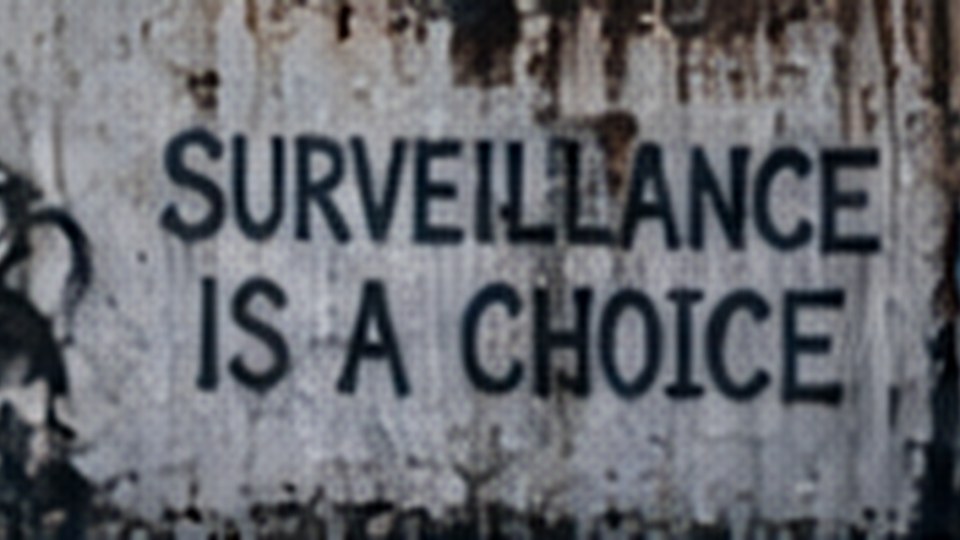 Surveillance is a choice painted on a wall